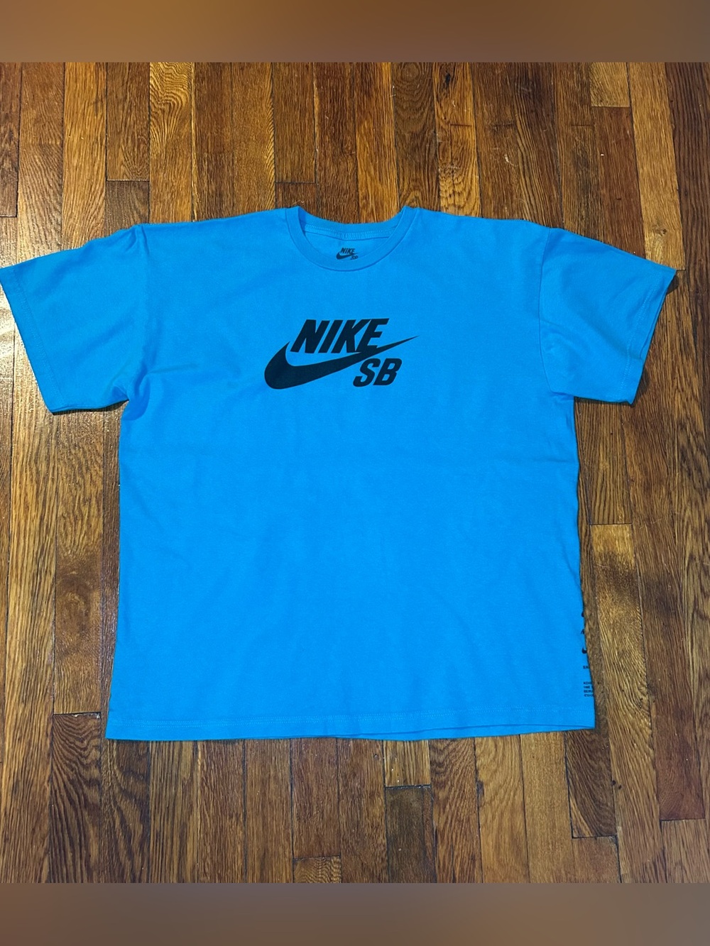 Nike SB Logo Skate T-Shirt Laser Blue Black Size XL